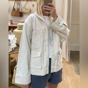 James Street Co. Cargo Denim Jacket Natural Size Small